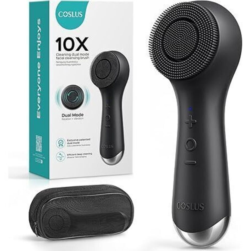 Fbs03 Face Scrubber Facial Cleansing Brush: 2 In 1 Spin And Vibration Patented,